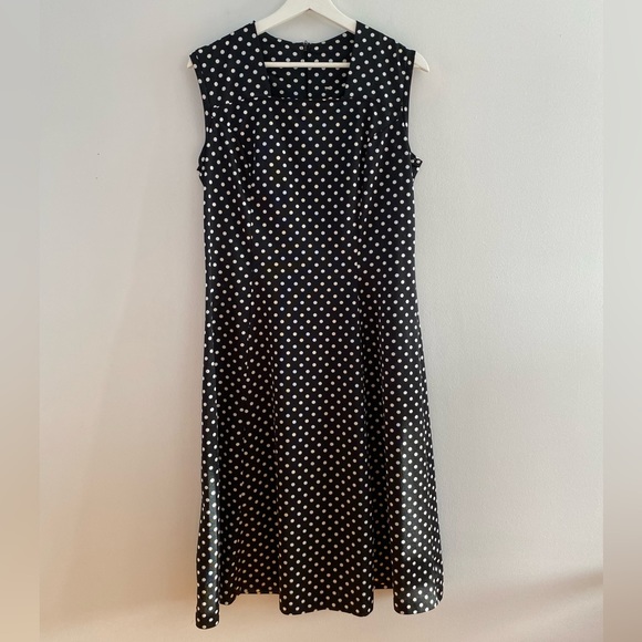 Vintage Black and White Polka Dot Dress + Blouse Set - Picture 2 of 7